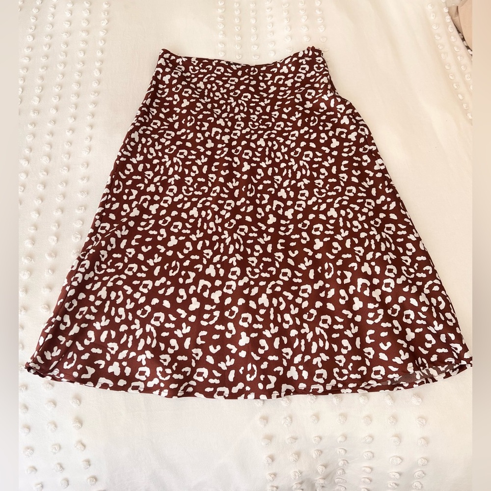 Azalea animal print midi skirt